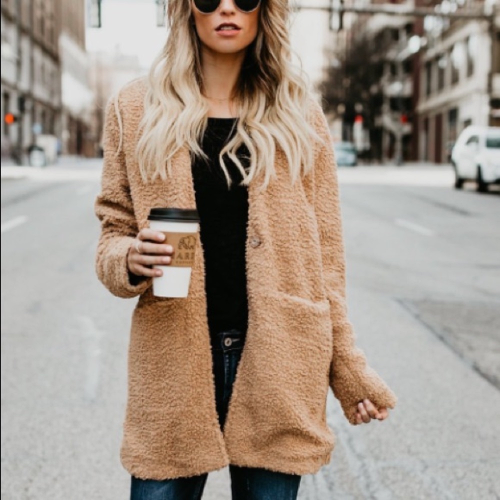 TEDDY BEAR POCKETED JACKET - NEVER WORN BEFORE